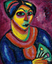 Frau mit grünem Fächer - Alexej von Jawlensky — Ansicht des Kunstwerks