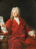 Portrait eines sitzenden Mannes mit rotem Mantel und Brief in der Hand - Alexis Simon Belle — Ansicht des Kunstwerks