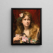 Junge Frau mit Rosen - Alexis Vollon — gerahmtes Bild an der Wand
