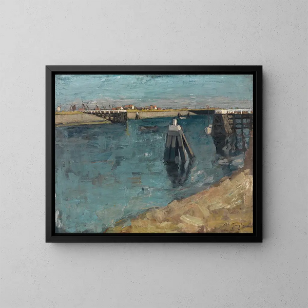 L'entrée du port de Zeebruges - Alfons Vermeylen — gerahmtes Bild an der Wand