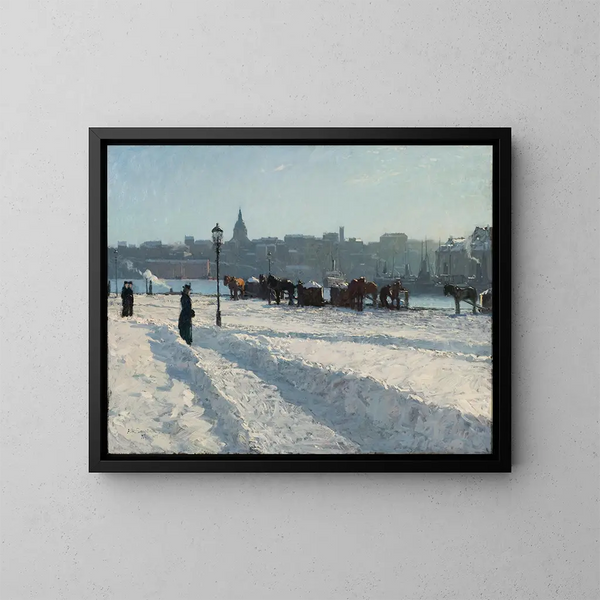 Winterlandschaft vom Meerespromenade in Stockholm - Alfred Bergström — gerahmtes Bild an der Wand