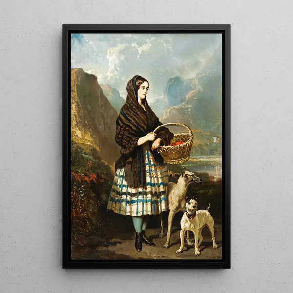 Alfred De Dreux - Jeune femme aux chiens.webp