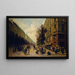Warteschlange an der Tür eines Lebensmittelgeschäfts an der Ecke der Rue Réaumur und des Boulevard Sébastopol im November 1870 - Alfred Decaen — gerahmtes Bild an der Wand