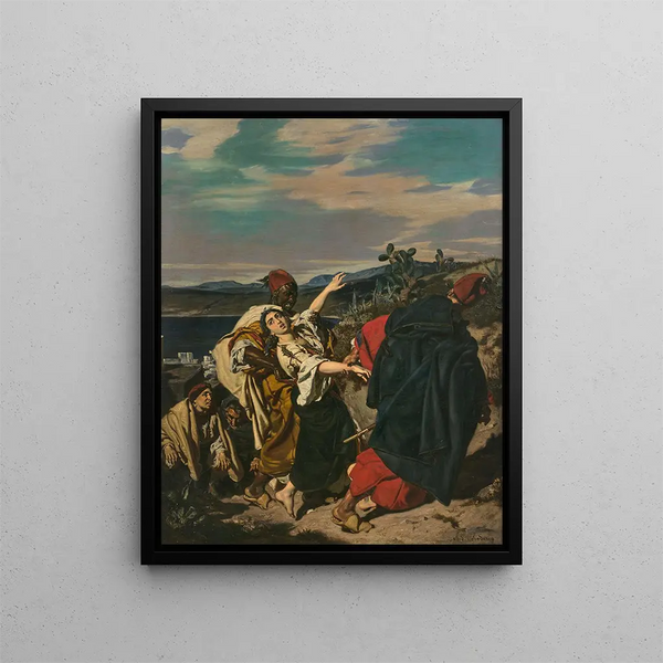 L'Enlèvement einer jüdischen Frau - Alfred Dehodencq — gerahmtes Bild an der Wand