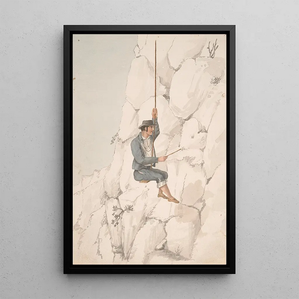 Cueilleur d'Orchilla de Gomero - Alfred Diston — gerahmtes Bild an der Wand