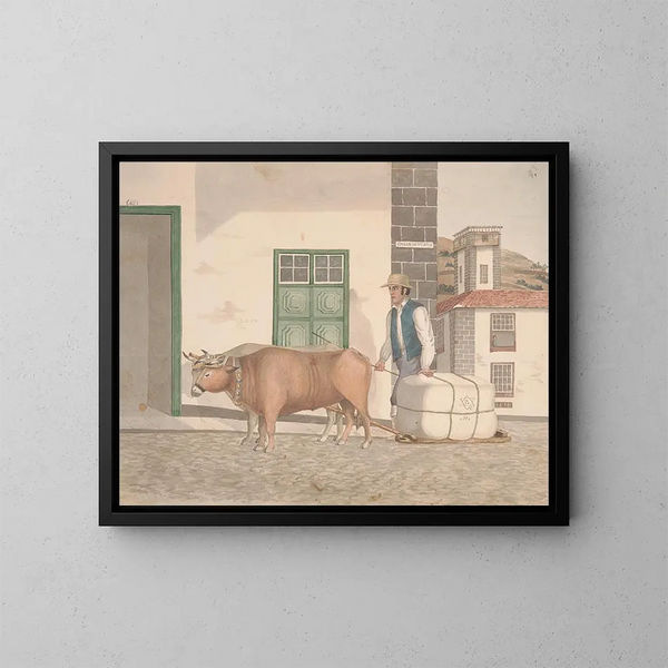 Schlitten für Waren - Alfred Diston — gerahmtes Bild an der Wand
