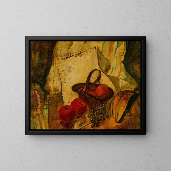 Stillleben mit Früchten in einem Korb - Alfred Henry Maurer — gerahmtes Bild an der Wand