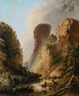 Alfred Jacob Miller - Deer by the River Wyoming.webp