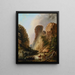 Hirsch am Flussufer Wyoming - Alfred Jacob Miller — gerahmtes Bild an der Wand
