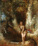 Mädchen sitzend vor einem bewaldeten Pool - Alfred Joseph Woolmer — Ansicht des Kunstwerks