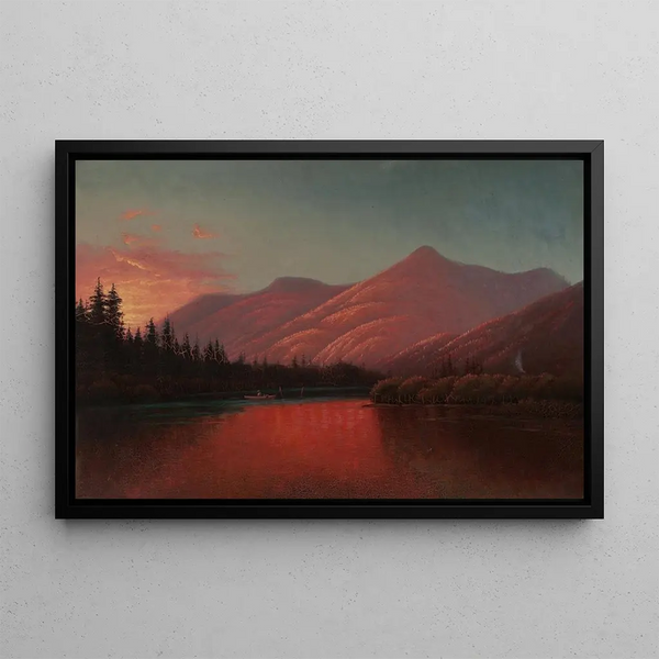 Sonnenuntergang am Silver Lake, Cottonwood Canyon, Utah - Alfred Lambourne — gerahmtes Bild an der Wand
