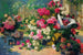 Blumenkörbe und Blumentöpfe in einem Garten - Alfred Petit — Ansicht des Kunstwerks