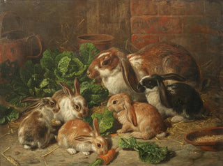 Alfred Richardson Barber - A family of rabbits.webp