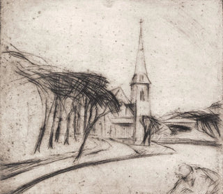 Alfred Simonsen - Vej med kirke.webp