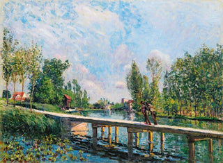 Alfred Sisley - La Passerelle  Chemin De Halage Du Canal Du Loing.webp