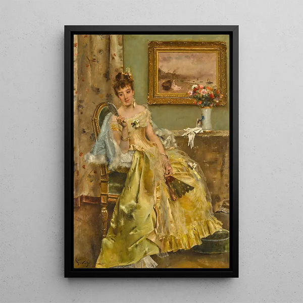 Coquetterie - Alfred Stevens — gerahmtes Bild an der Wand