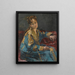 La Dame en bleu - Alfred Stevens — gerahmtes Bild an der Wand