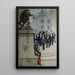 Der Präsident Sadi Carnot umgeben von Persönlichkeiten der III. Republik vor der Oper - Alfred Stevens — gerahmtes Bild an der Wand