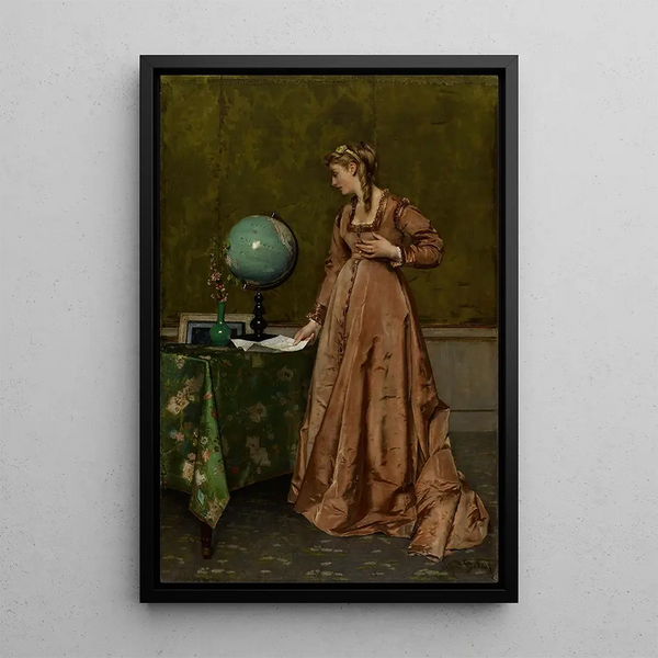 Reproduktion des Gemäldes Neuigkeiten aus der Ferne - Alfred Stevens