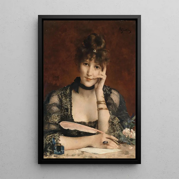 La lettre - Alfred Stevens — gerahmtes Bild an der Wand
