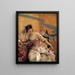 Junge Frau mit einem japanischen Paravent - Alfred Stevens — gerahmtes Bild an der Wand