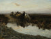Chariots de paysans devant une flaque d'eau - Alfred von Wierusz-Kowalski — Ansicht des Kunstwerks