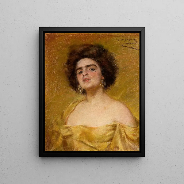 Laura en jaune - Alice Pike Barney — gerahmtes Bild an der Wand