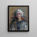 Der weiße Turban – Alice Pike Barney — Porträt einer Frau mit weißem Turban, gerahmter Kunstdruck an der Wand