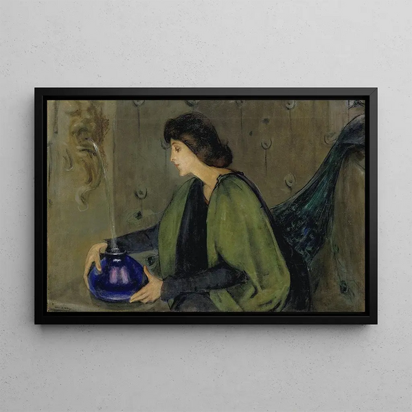 Frau und Pfau - Alice Pike Barney — gerahmtes Bild an der Wand