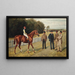 Das Rennpferd Kingswood mit C. Wood, dem Trainer Sherrad und Sir G. Chetwynd Bart, Lord Lurgan und M. E.H. Benson in der Nähe - Allen Culpeper Sealy — gerahmtes Bild an der Wand