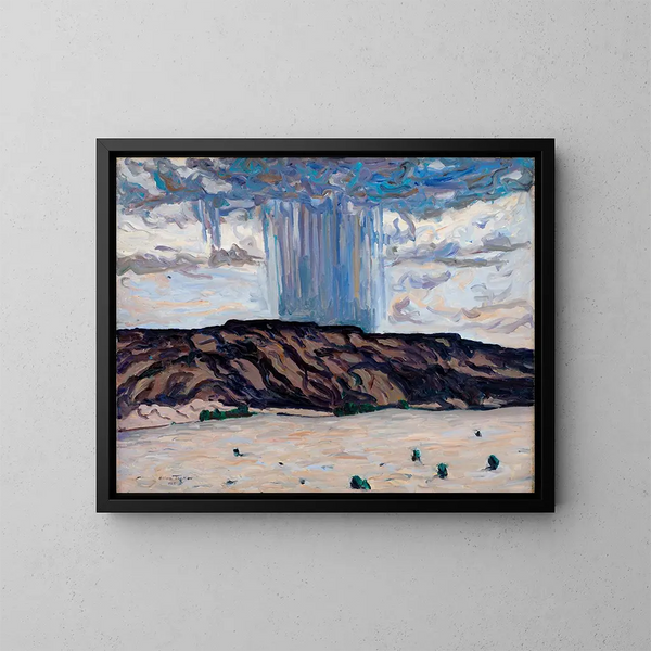 Averse sur Black Mesa, Nouveau-Mexique - Allen Tucker — gerahmtes Bild an der Wand