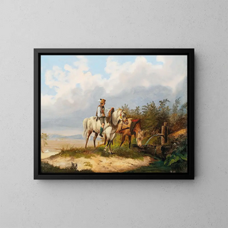 Alois Bach - Reiter Mit Pferden Bei Der Trnke.webp