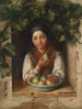 Mädchen am Fenster mit Weinreben bedeckt - Alois Eiss — Ansicht des Kunstwerks