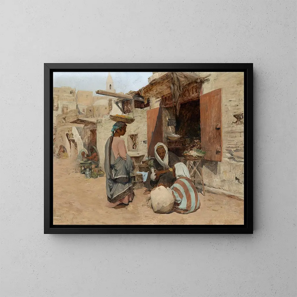 Szene einer orientalischen Straße - Alphons Leopold Mielich — gerahmtes Bild an der Wand