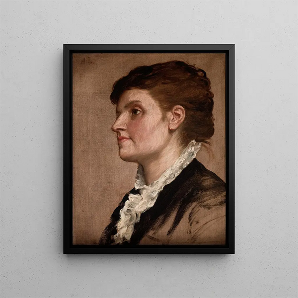Portrait einer Frau - Alphonse Legros — gerahmtes Bild an der Wand