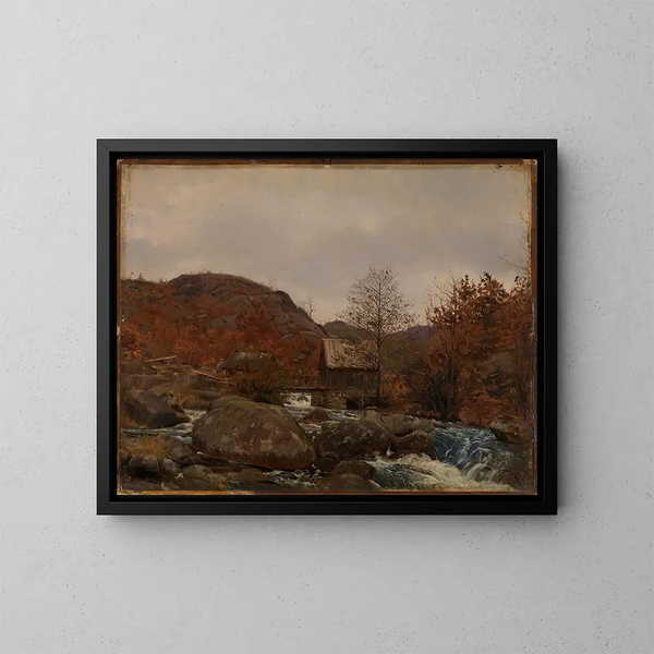 Mühle bei Frostestad bei Mandal - Amaldus Nielsen — gerahmtes Bild an der Wand
