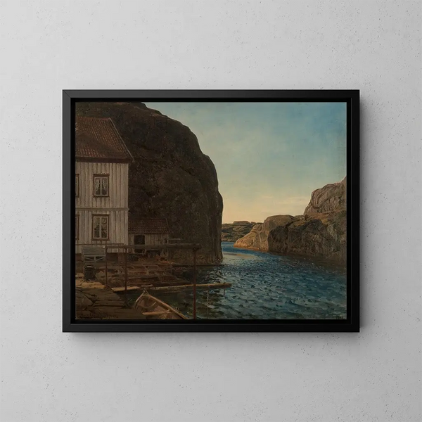 Olafsundet in NyHellesund - Amaldus Nielsen — gerahmtes Bild an der Wand