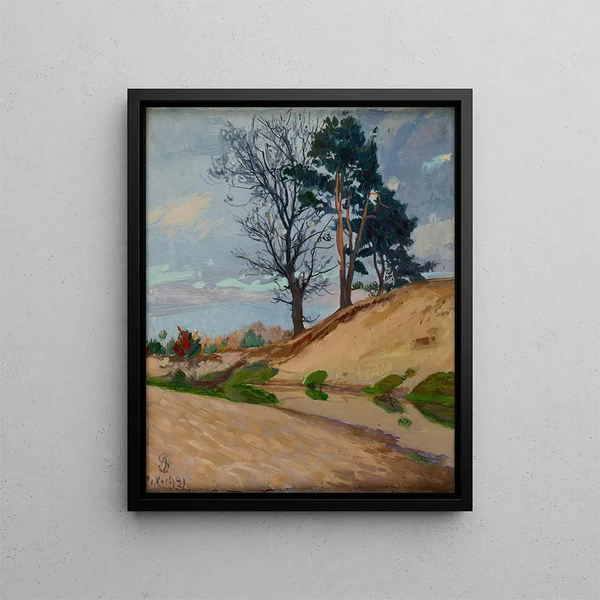 Rive sablonneuse de la rivière Kamienna - Ambroży Sabatowski — gerahmtes Bild an der Wand