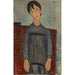 Mädchen im schwarzen Overall stehend - Amedeo Modigliani — Ansicht des Kunstwerks