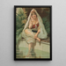 Frau sitzend mit dem Fuß im Wasser neben einer Seife - American Lithograph Co — gerahmtes Bild an der Wand