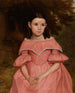 Mädchen mit Locken in rosa Kleid - Amerikanische Schule — Ansicht des Kunstwerks