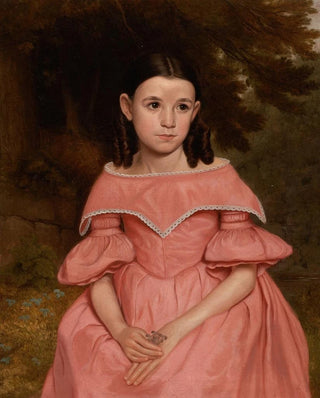 American School - Girl with Ringlets in Pink Dress.webp