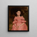 Mädchen mit Locken in rosa Kleid - Amerikanische Schule — gerahmtes Bild an der Wand