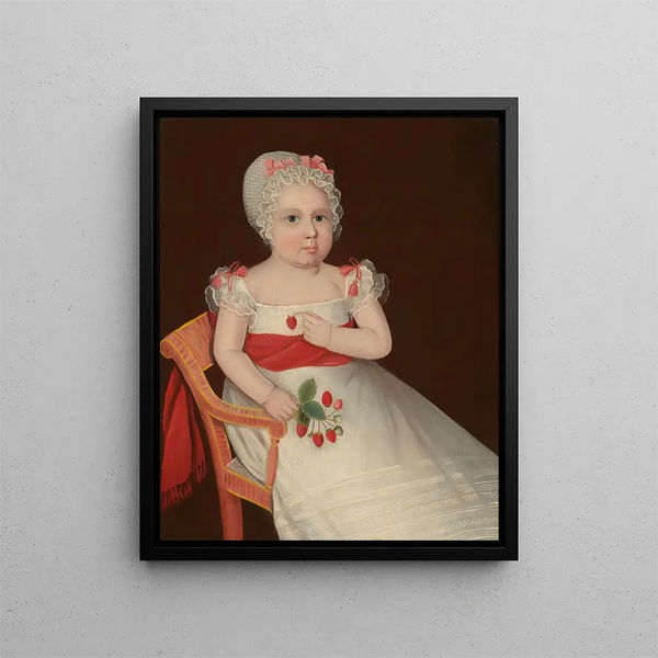 La fille aux fraises - Ammi Phillips — gerahmtes Bild an der Wand