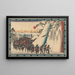 Armee, die den Hügel im Schnee umgeht - Andō Hiroshige — gerahmtes Bild an der Wand