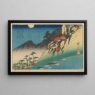 And Hiroshige - Hillside Houses Dark Mountains.webp