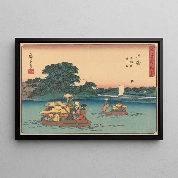 Kawasaki - Andō Hiroshige — gerahmtes Bild an der Wand