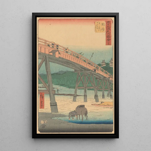Okazaki - Andō Hiroshige — gerahmtes Bild an der Wand