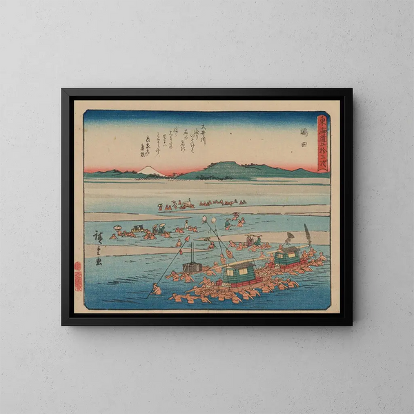 Tokaido gojusantsugi, planche 24 - Andō Hiroshige — gerahmtes Bild an der Wand