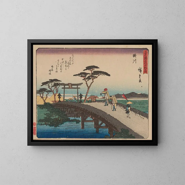 Tokaido gojusantsugi, planche 27 - Andō Hiroshige — gerahmtes Bild an der Wand